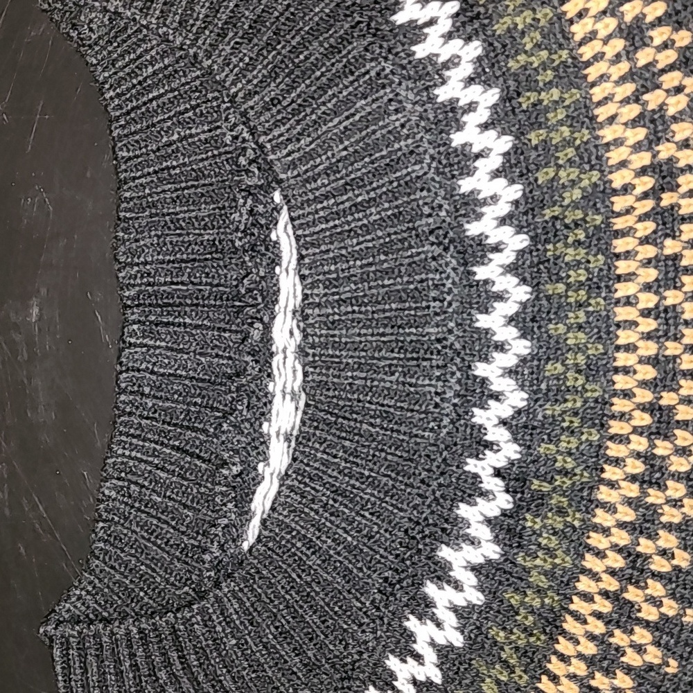 Halloween Black and White Ghost Pattern Sweater Sizes L, XL, and XXL - Picture 6 of 7